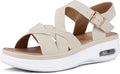 Women's Walking Sandals Comfortable Air Cushioned Support Ankle Strap