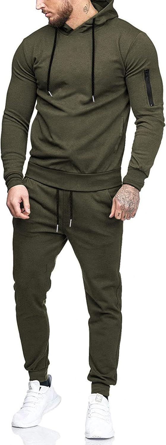 COOFANDY Men's Tracksuit 2 Piece Hooded Athletic Sweatsuit Set