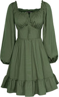 Scarlet Darkness Womens Corset Dress Long Lantern Sleeve Off Shoulder