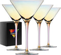 Gnimihz Iridescent Martini Glasses Set of 4 - Premium Quality