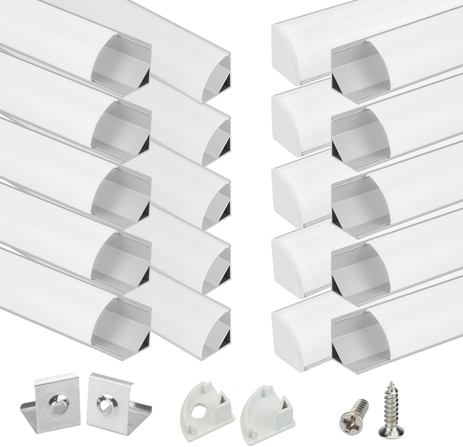 Muzata V Shape LED Channel for Corner Lighting - 20Pack 3.3FT