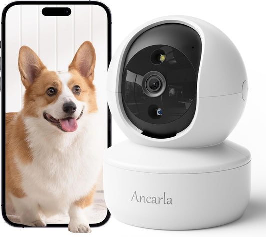ANCARLA Pet Cam: Real-Time Alerts, HD Video, 360 View