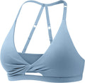 Sports Bras for Women Open Back Workout Gym Bra - Twist Front Padded