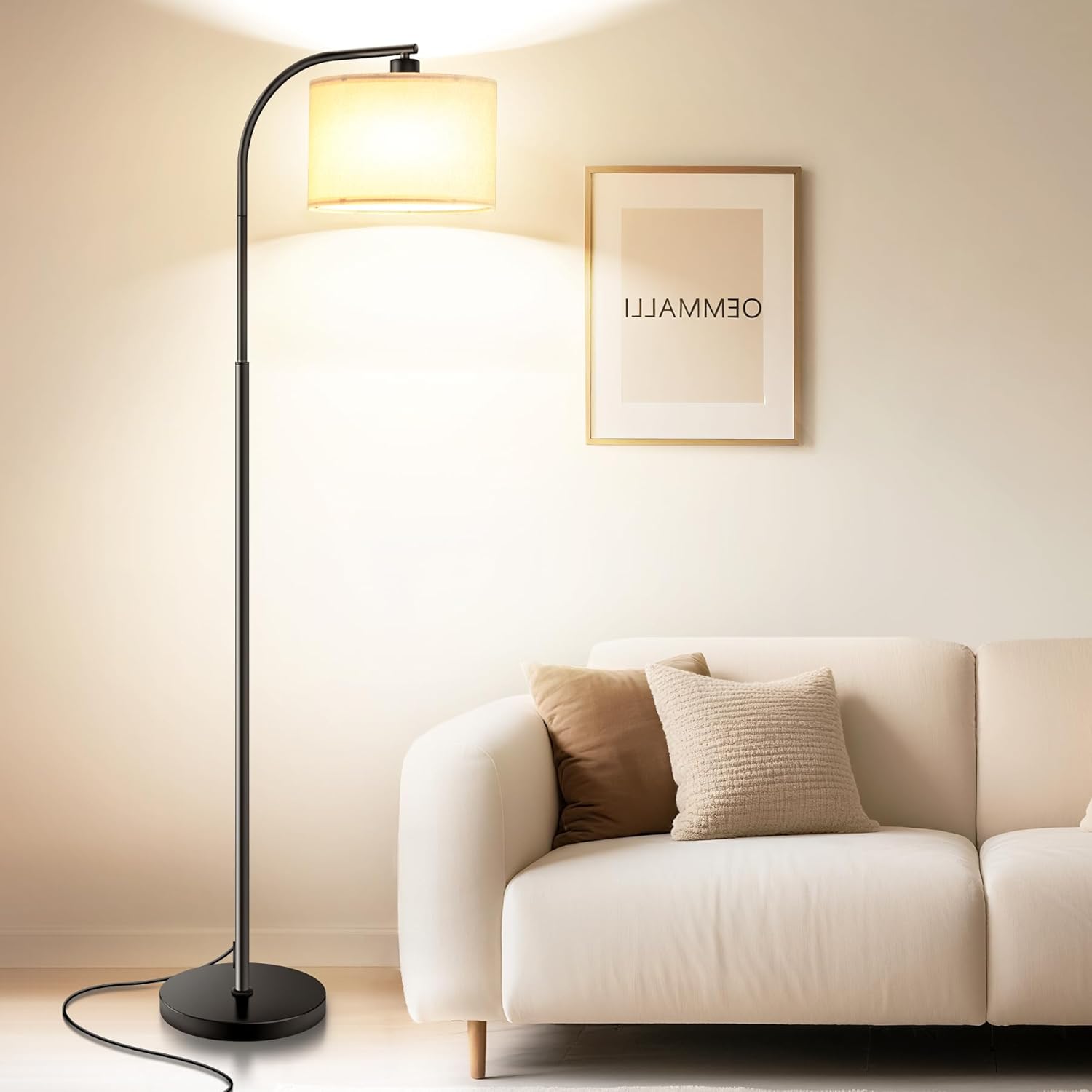Modern Floor Lamp for Living Room with Dimmable LED Bulb