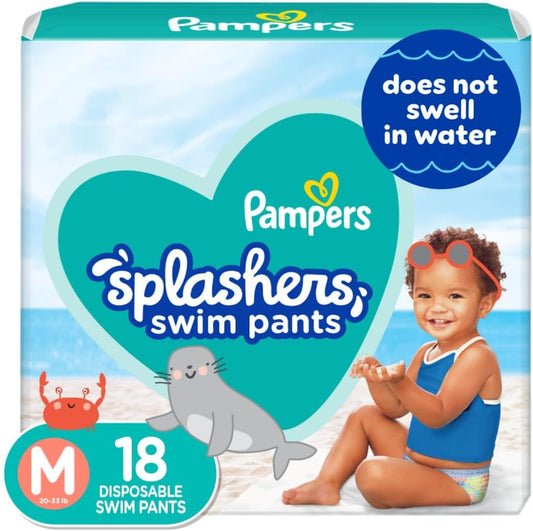 Pampers Splashers Size M 18ct - Gap-Free Baby Swim Pants