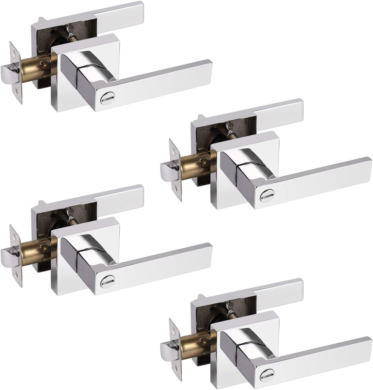 Probrico 4 Pack Square Door Levers for Keyless Privacy Needs