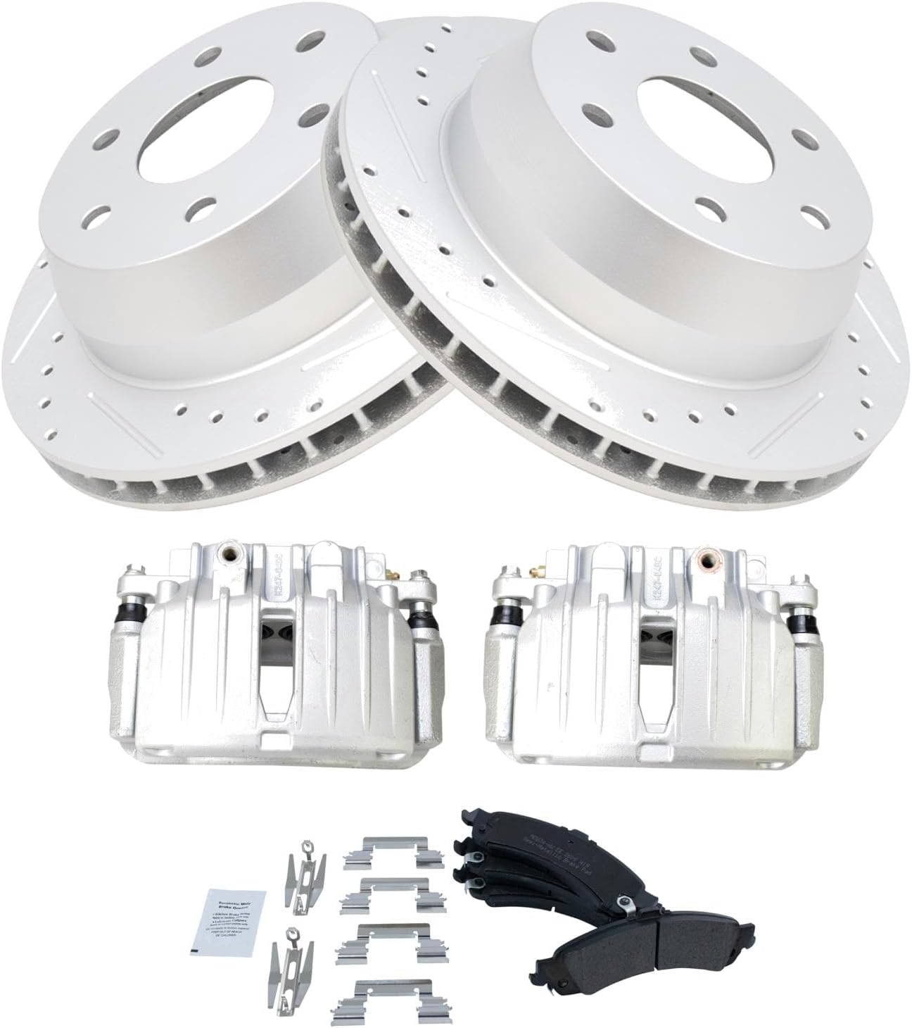 TRQ Rear Brake Pad & Rotor Kit for Cadillac and Chevrolet Vehicles