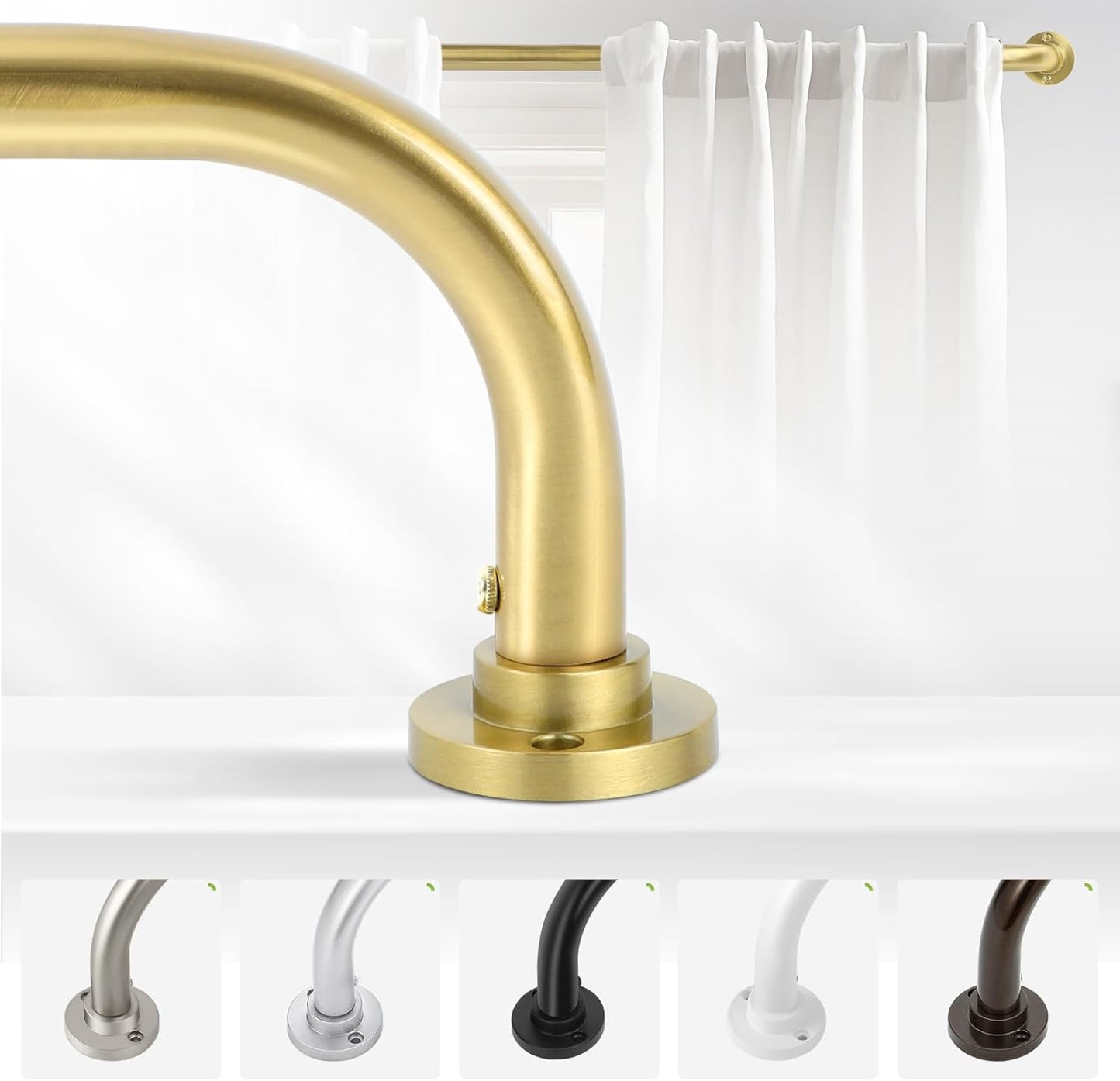 Adjustable Gold Blackout Curtain Rod - 28-48 - TANGWIN