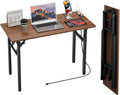 TEMI Small Computer Desk Folding Table - Compact 43.3in Foldable Desk