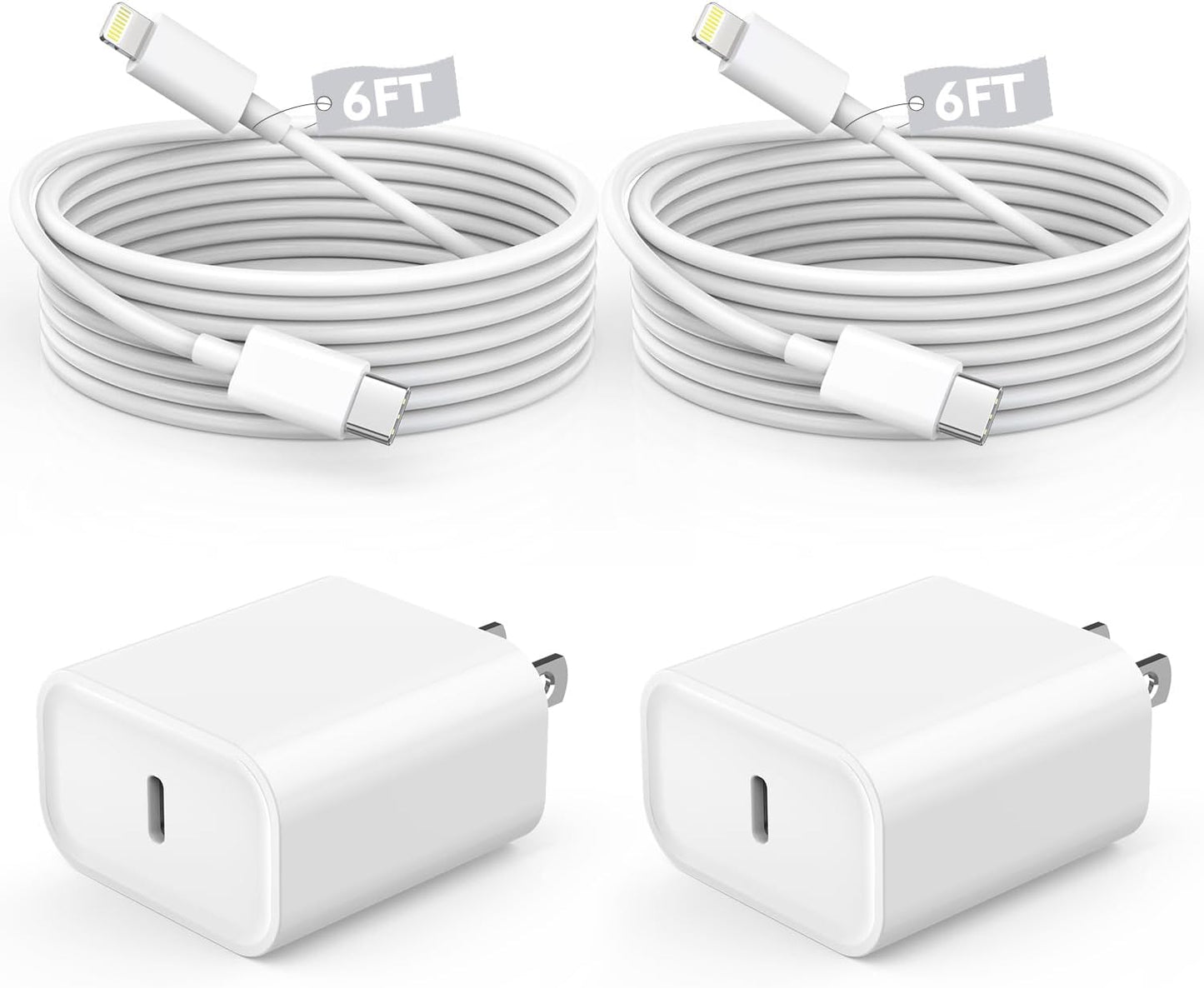 2-Pack Fast iPhone Charger Set