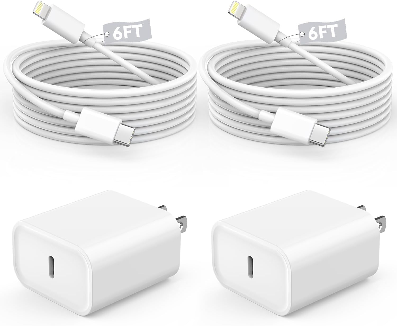 2-Pack Fast iPhone Charger Set