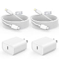 Fast Charger iPhone 2Pack with 6FT USB C to Lightning Cables - 20W PD