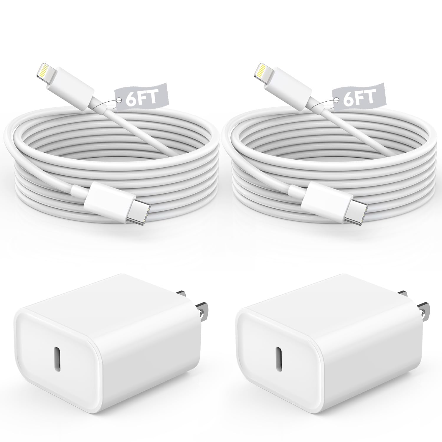 Rapid Charge Duo: 2-Pack Fast iPhone Charger Set