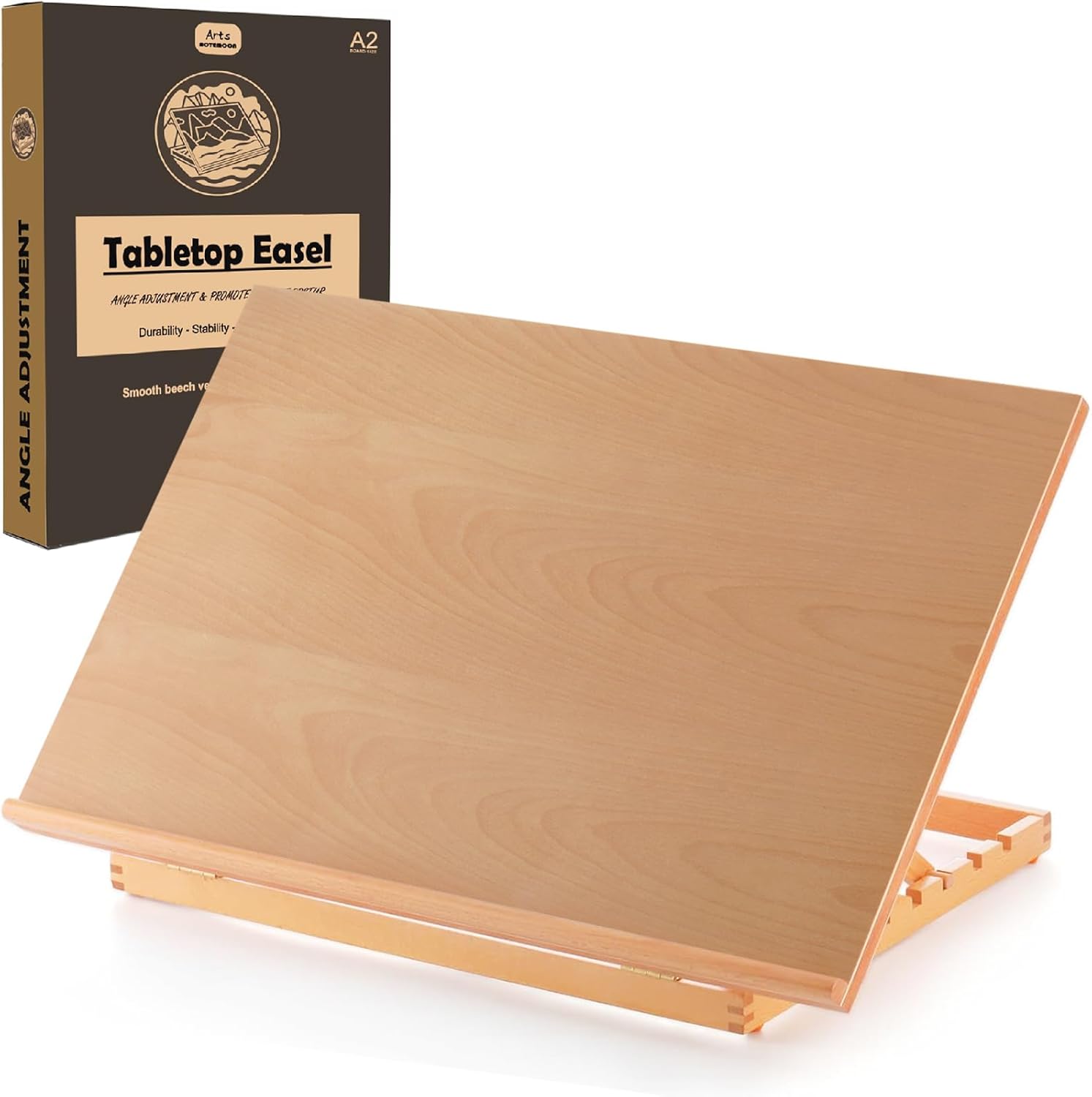 Tabletop Easel for Painting, Adjustable Beechwood Art Stand