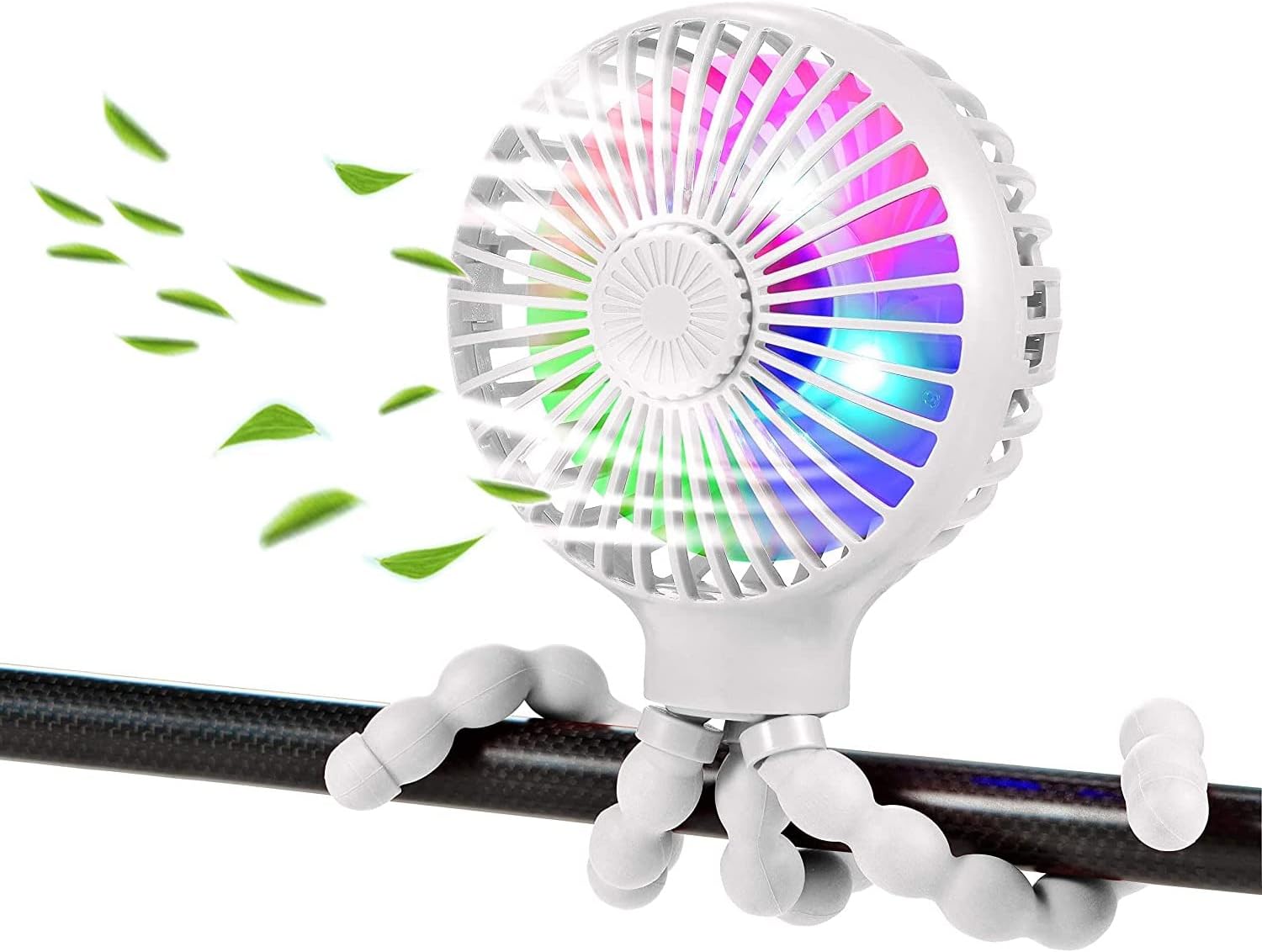Portable Mini USB Fan with LED Light and Aromatherapy Features