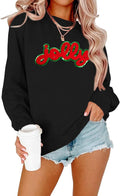 Christmas Sequins Sweatshirt for Women - Holly Jolly Glitter Crewneck