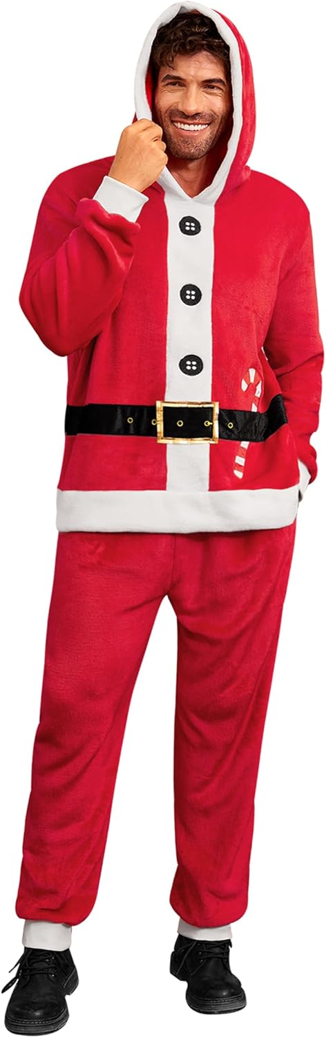 Arvilhill 2Pcs Adult Santa Claus Costume for Festive Cheer