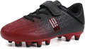 Kids Firm Ground Soccer Cleats with Velcro Strap - Comfortable Fit