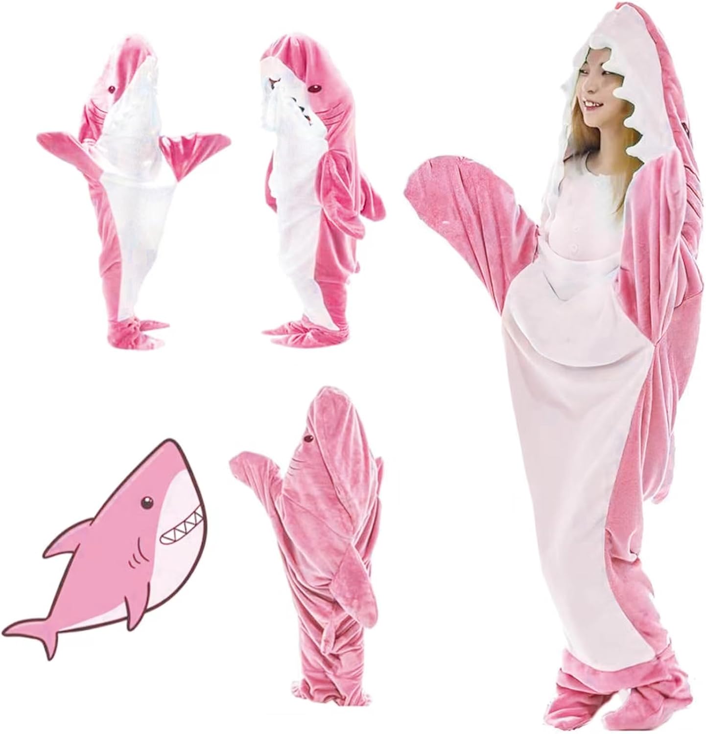 Womefic Cozy Shark Hoodie Blanket