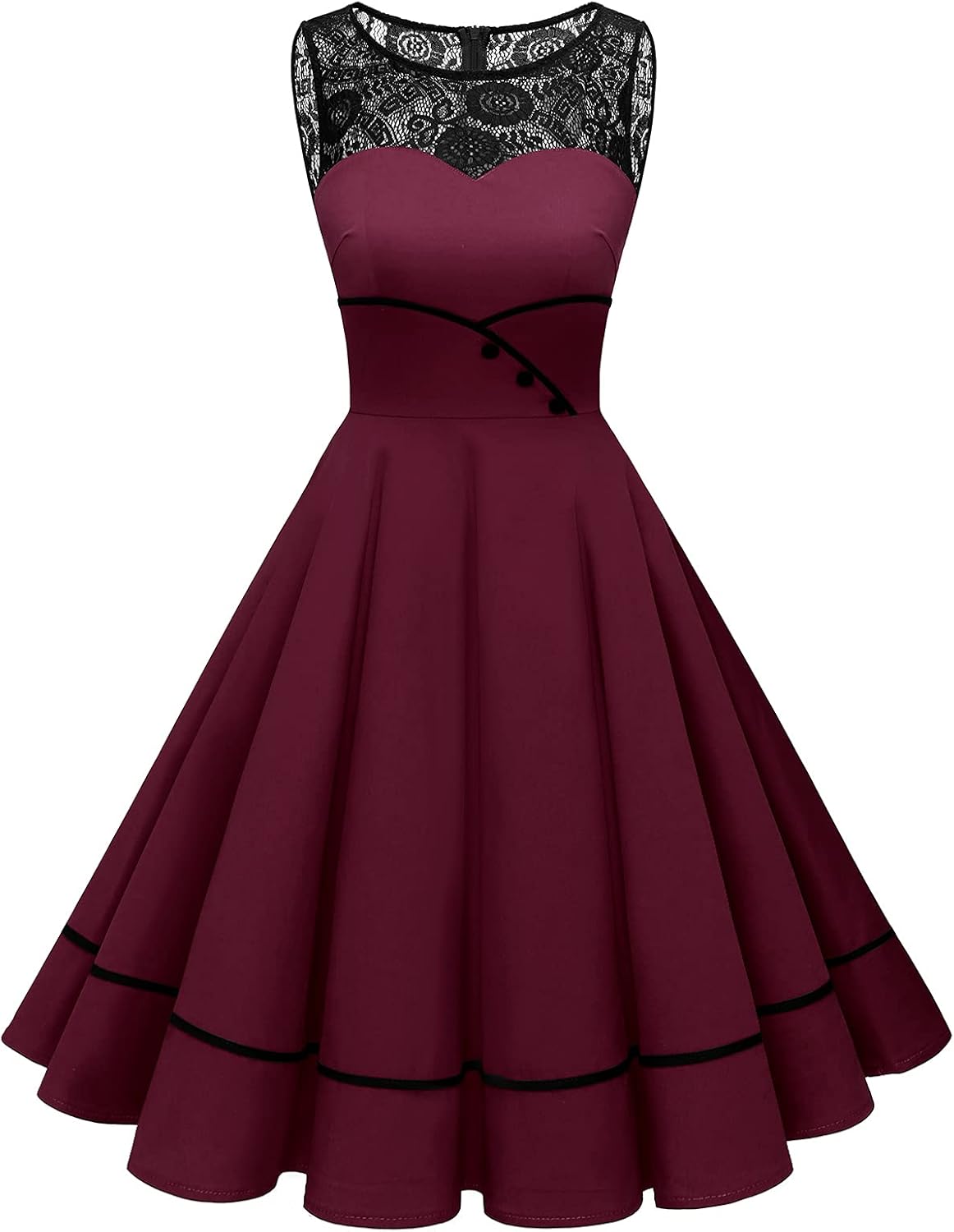 Bbonlinedress Women's Vintage Floral Lace Retro Rockabilly Dress
