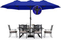 15ft Rectangle Patio Umbrella in Blue - Double Sided Shade