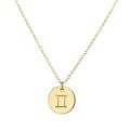Handmade Gold Gemini Necklace 16-18ft Adjustable - Zodiac Medallion