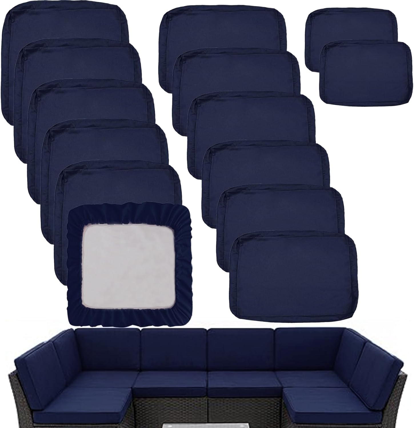 Sqodok Outdoor Cushion Covers for 6-Seaters Sofa, Waterproof
