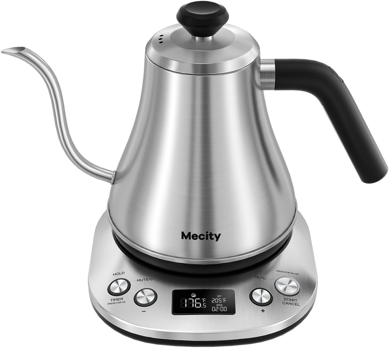 Mecity Electric Gooseneck Kettle with LCD Display for Perfect Brews