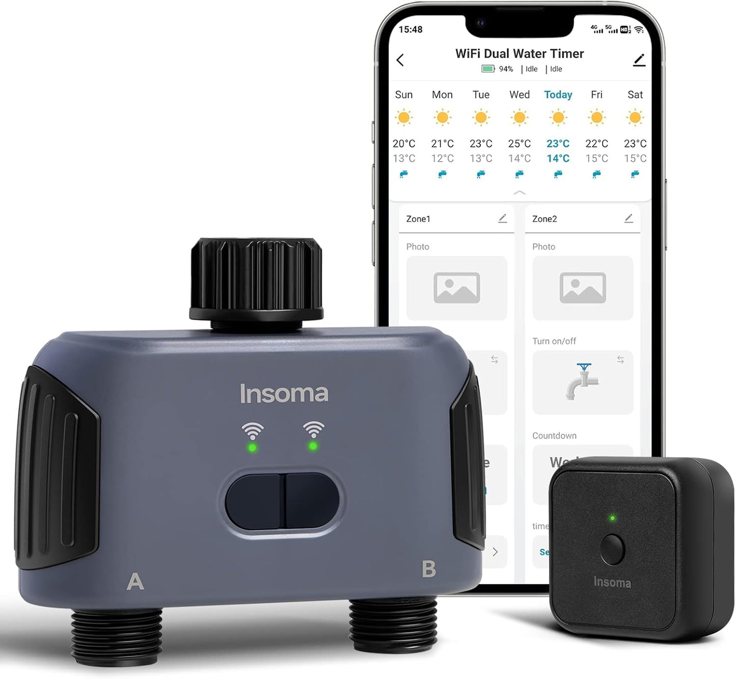 Smart WiFi Water Timer with 2 Outlets for Efficient Garden Care