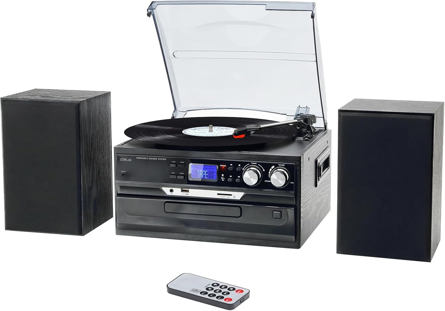 10-in-1 Vinyl Record Player with Bluetooth and Stereo Speakers