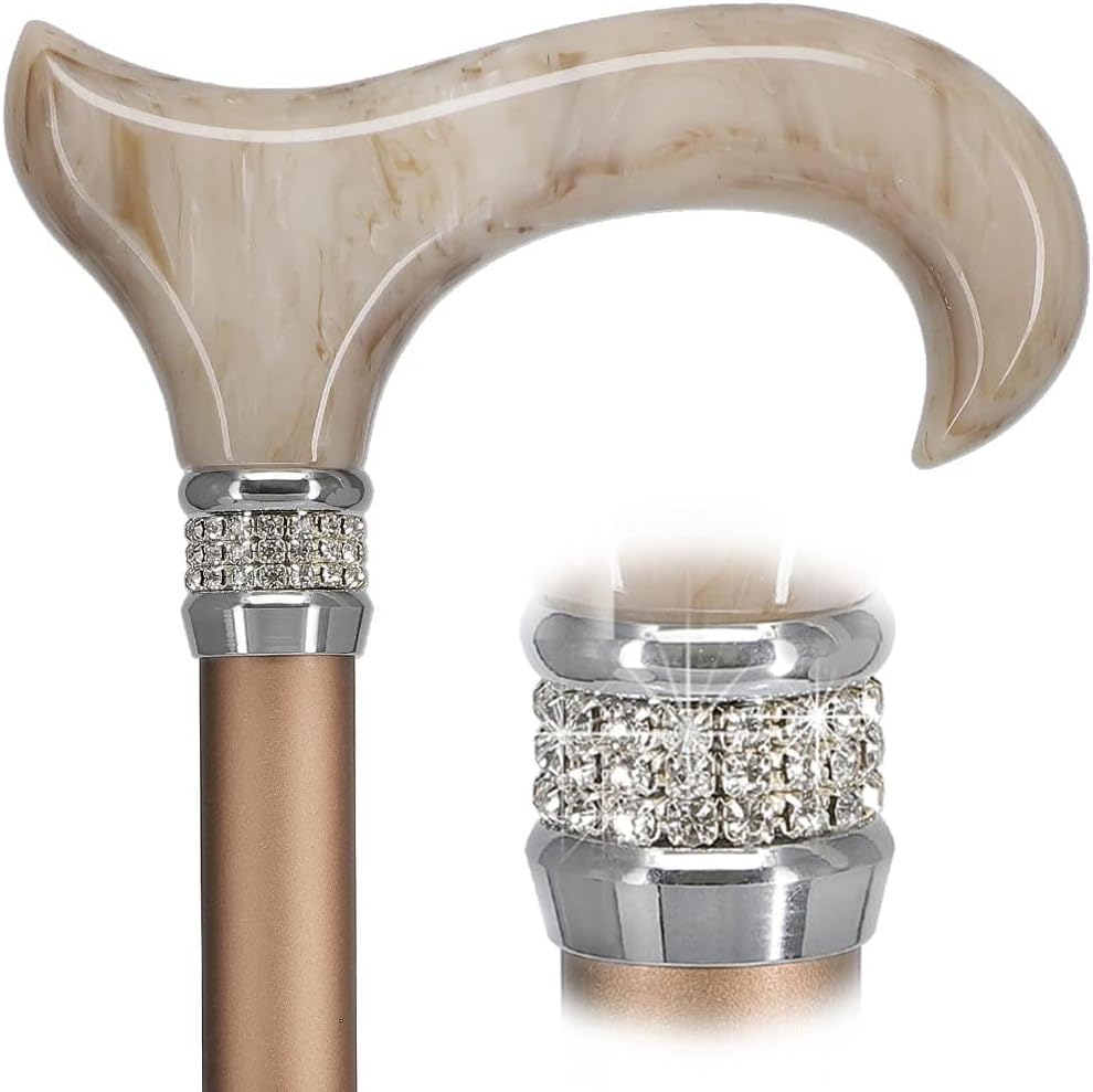 Stylish Walking Canes with Rhinestone Collar for Fashionable Use