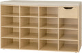 15-Pair Entryway Shoe Bench with Drawer and Cushion - Natural