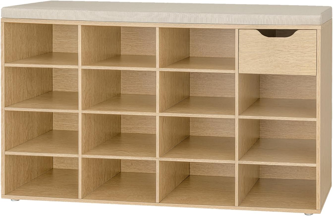 DINZI LVJ Shoe Bench - Stylish Entryway Storage Solution