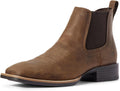 ARIAT Mens Booker Ultra Embroidered Square Toe Chelsea Boots Ankle