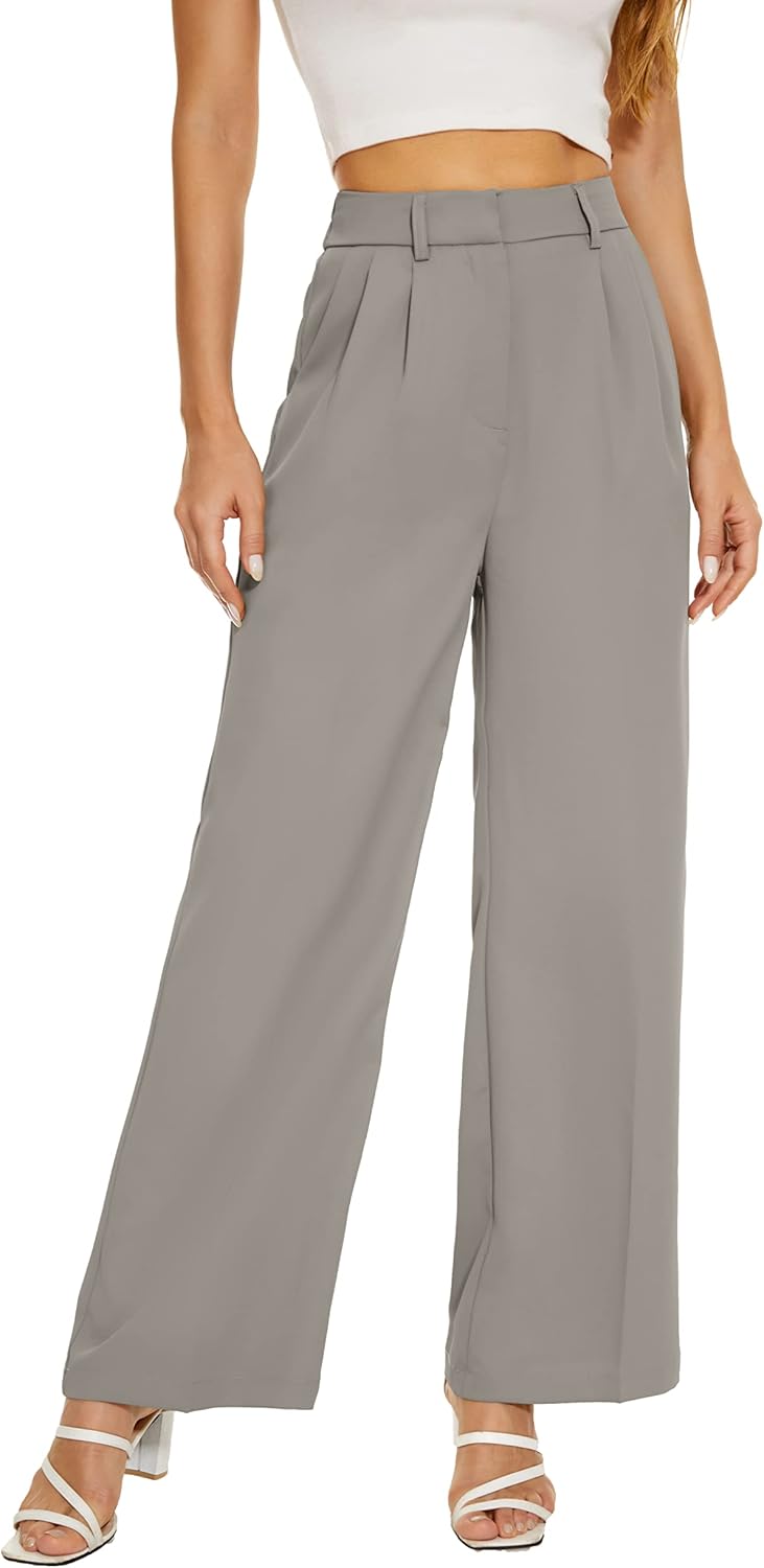 Women Office Wide High Waist Pants for Work and Casual Wear
