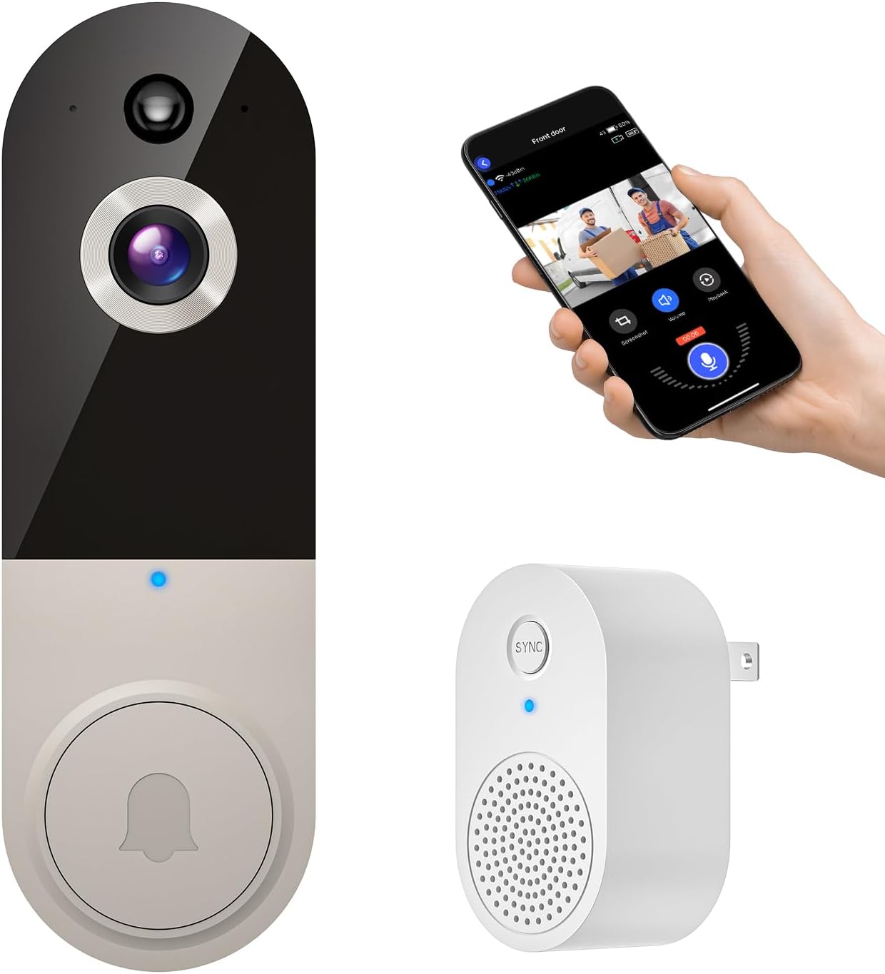 1080P Wireless Doorbell Camera: Live View, Night Vision, Real-Time Alerts