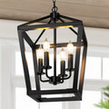 BrightHome Farmhouse Chandelier 4-Light Black Pendant Light