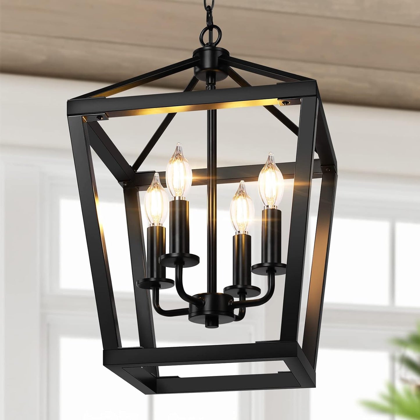 BrightHome Farmhouse Chandelier 4-Light Pendant Light Fixture