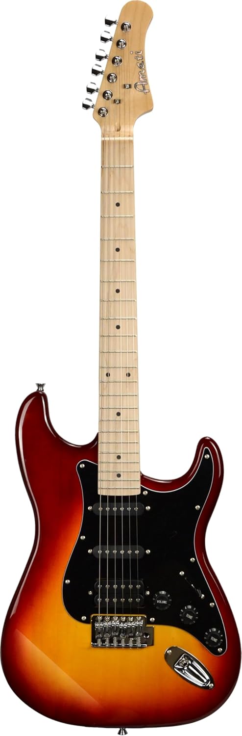 Amati Electric Guitar - Stunning Cherry Sunburst Shine