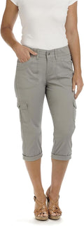 Women's Relaxed Fit Cargo Capri Pant - Knit Waist Comfort