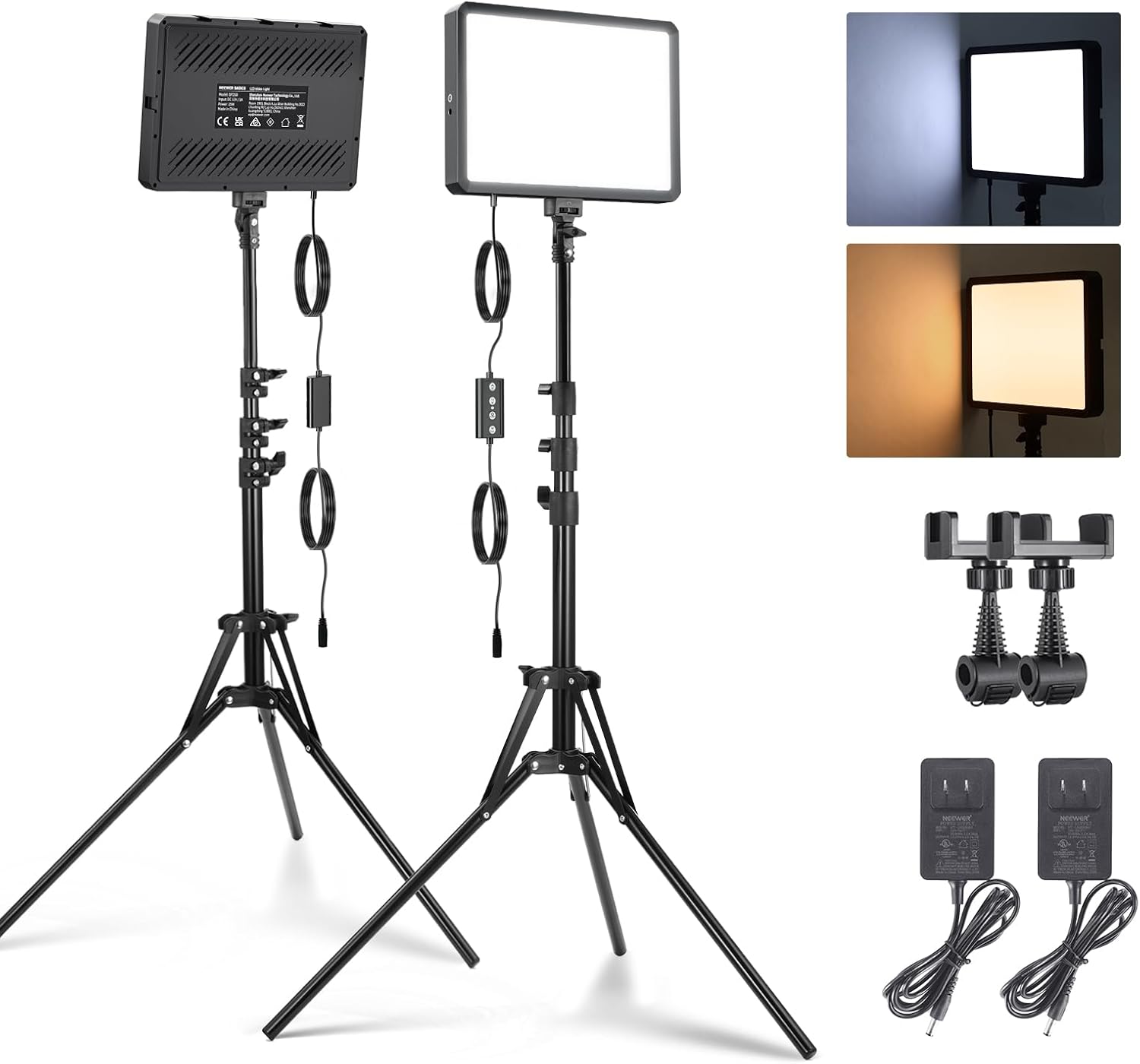 NEEWER Basics 25W LED Video Panel Lighting Kit for Creators