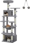 64.5-inch Cat Tree for Indoor Cats with Dual Condo Design