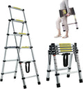 A-Frame Extension Step Ladder Aluminum Telescoping 4+5 - Portable