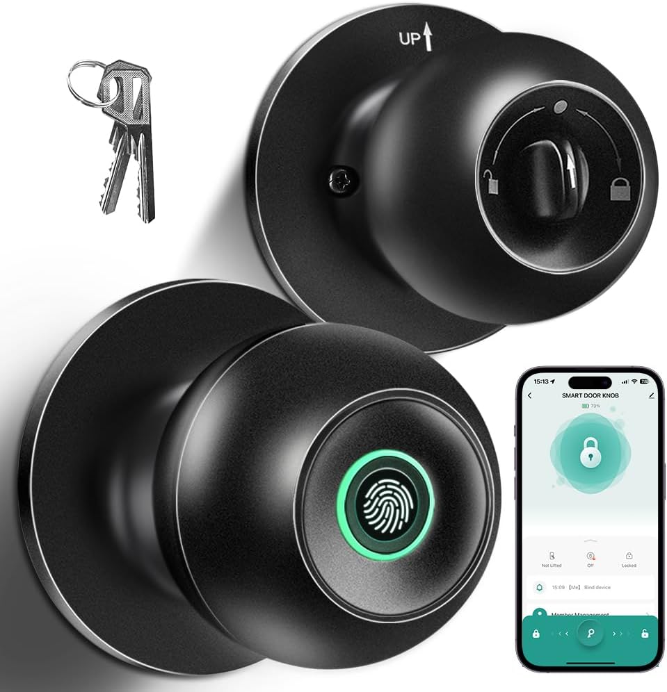 Keyless Fingerprint Door Knob - App Controlled Security