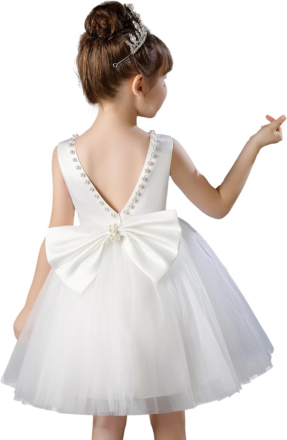 Flower Girl Dress Kids Satin Tulle for Weddings and Parties