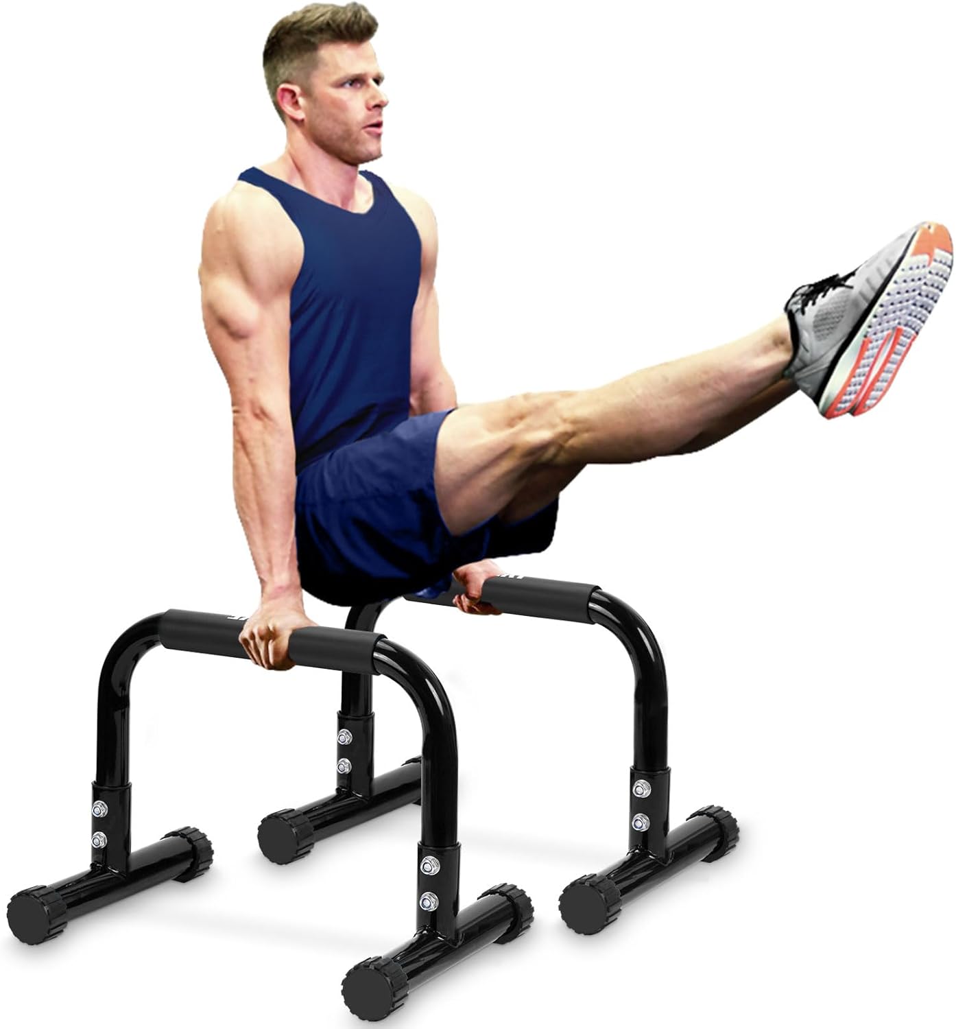 Push Up Bar for Strength Training, 12 Inch Non-Slip Parallettes