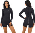 MWTA Women Shorty 2.0mm Neoprene Wetsuit Front Zip - Spring Water