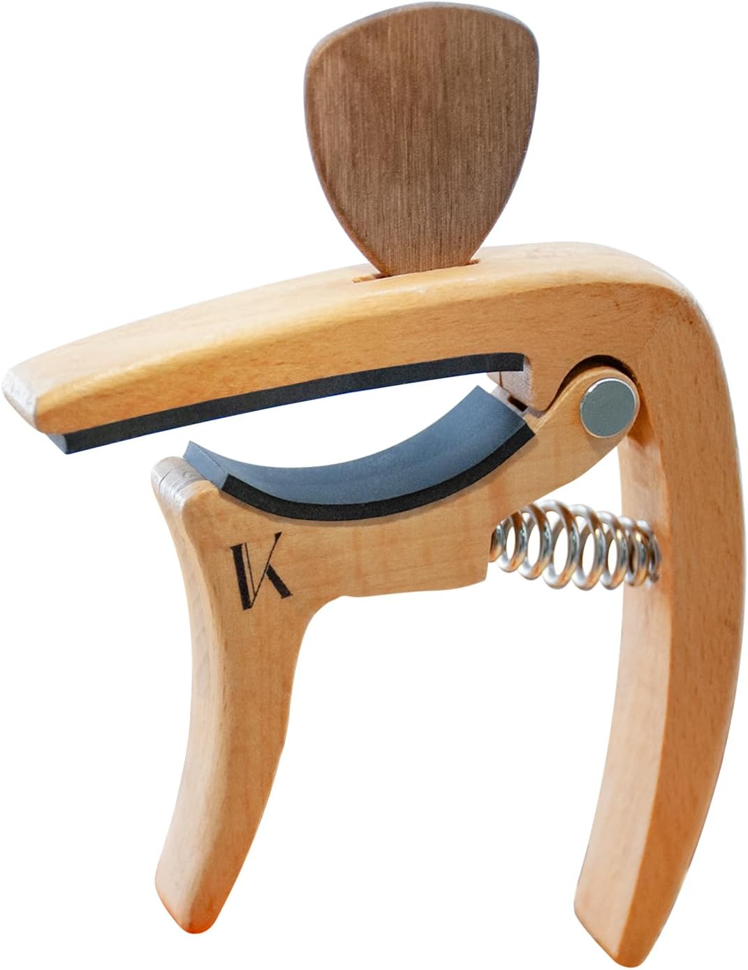 3-in-1 Wood Guitar Capo with Pick Holder