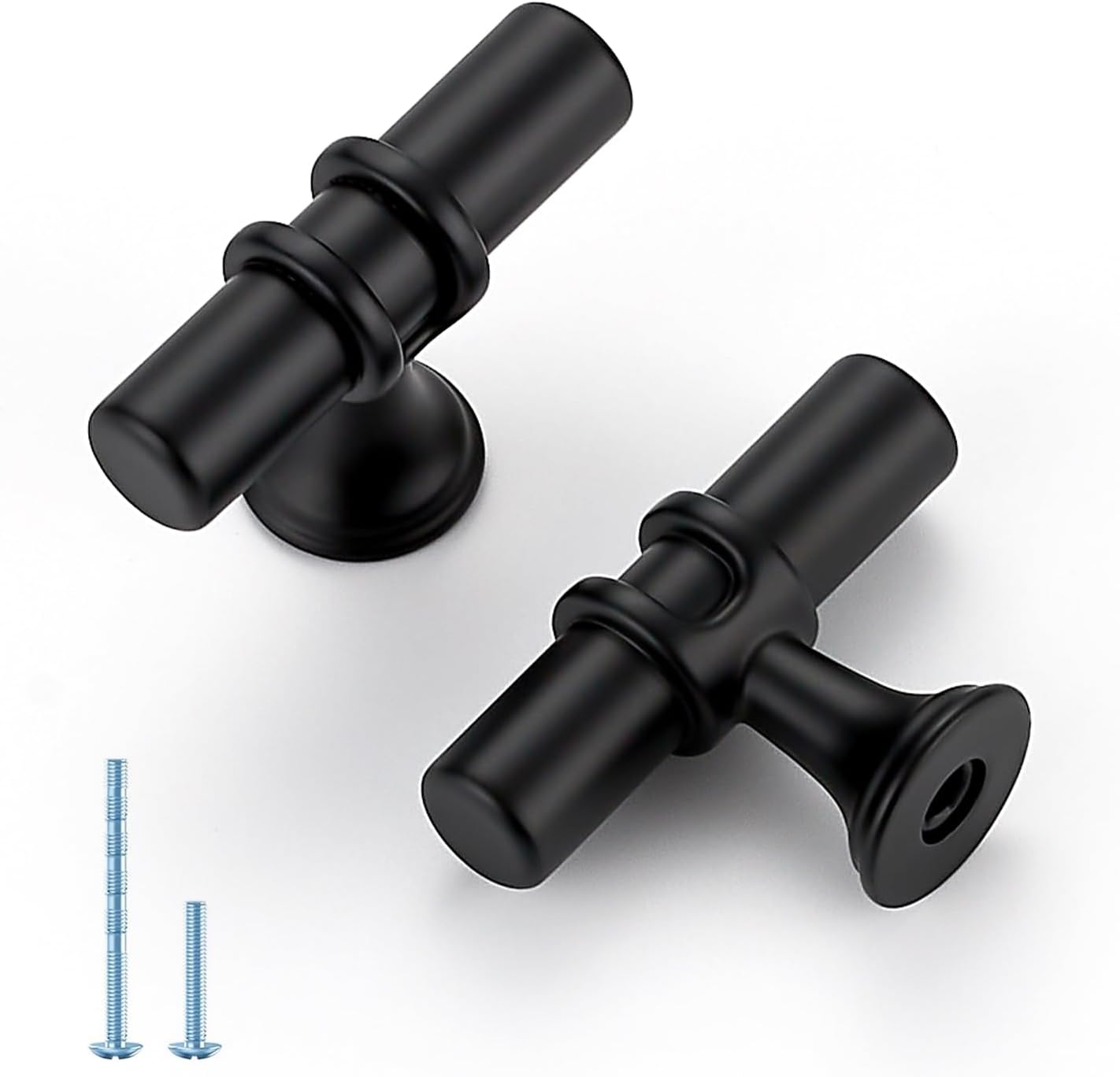 Matte Black Cabinet Knobs Handles for Modern T-Bar Drawer Pulls