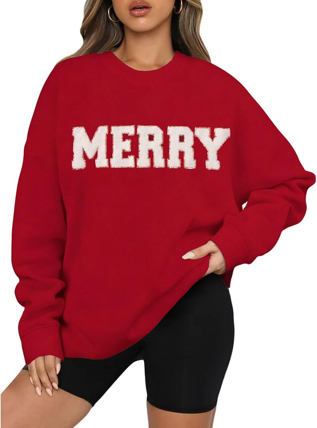 Merry Christmas Glitter Sweatshirt by BOUTIKOME